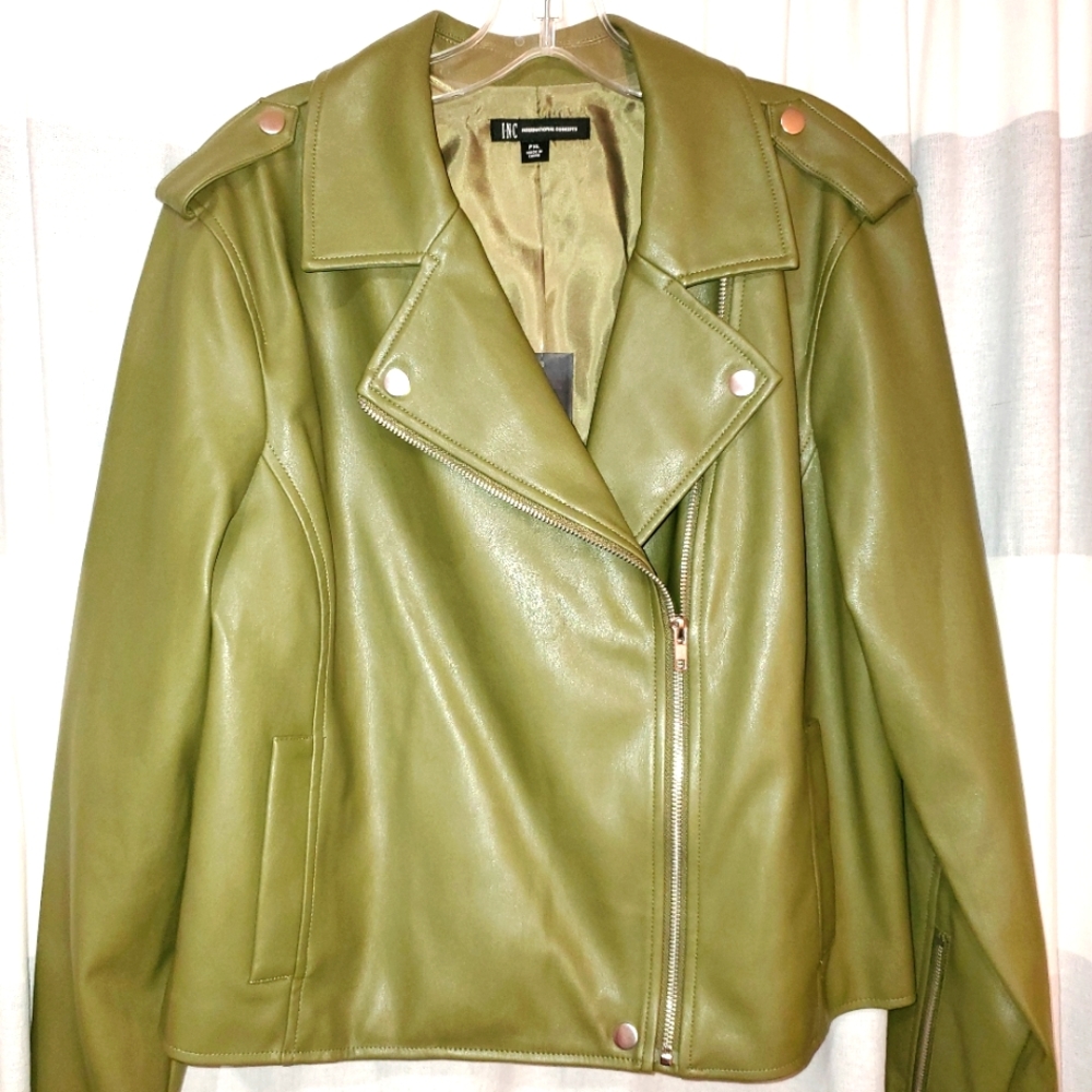 Ladies Cropped Faux Leather Jacket